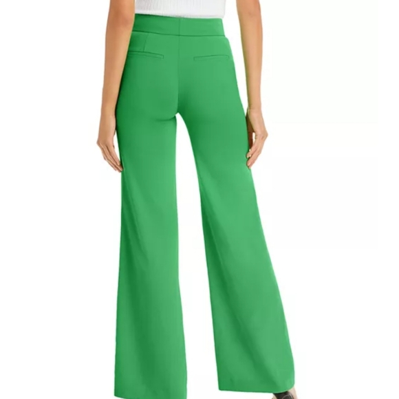 Alice + Olivia Green Wide Leg Pants Size 6 - Picture 2 of 9